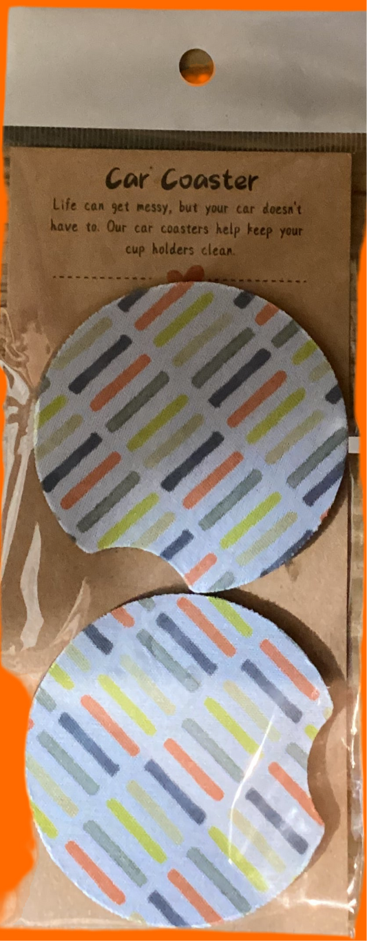 Colorful Line Car Coasters