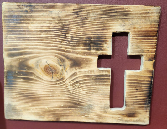 Cross cutout wood sign