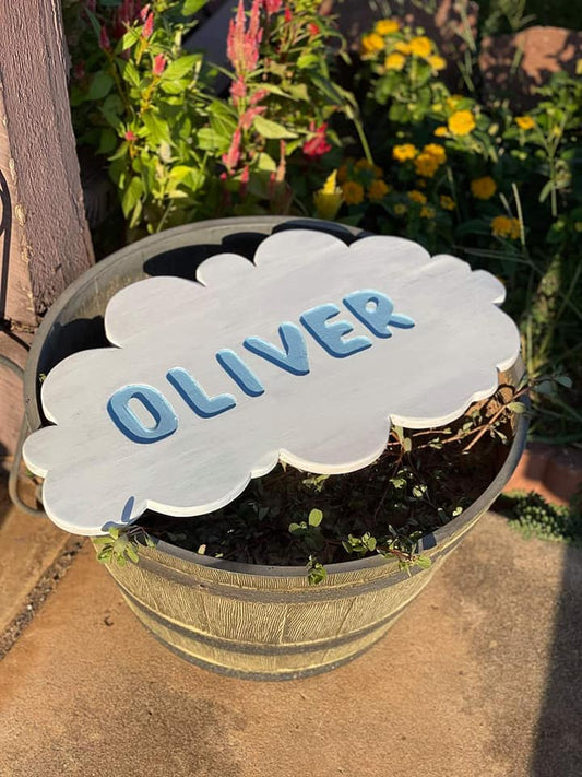 Customizable cloud name sign