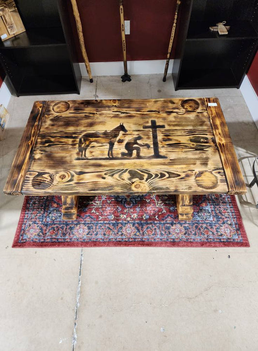 Hand routed coffee table