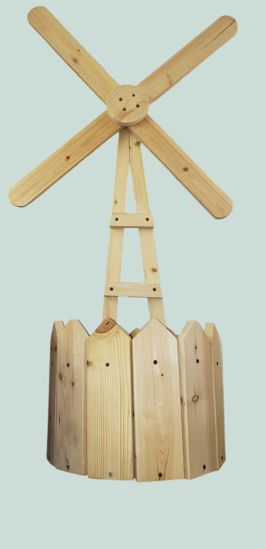 Patio flower pot windmill