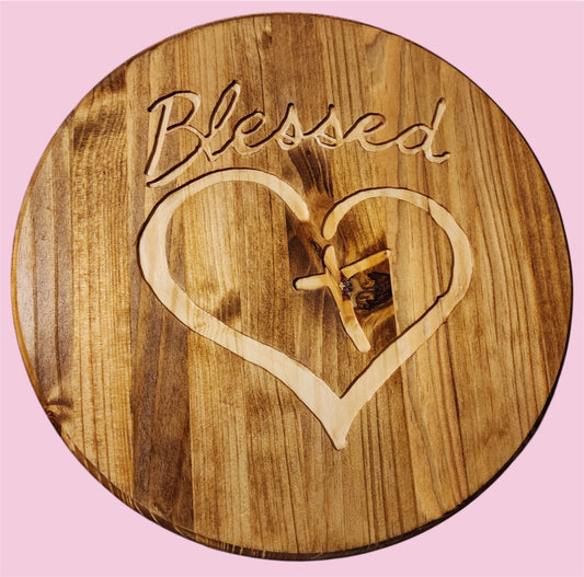 Blessed round sign