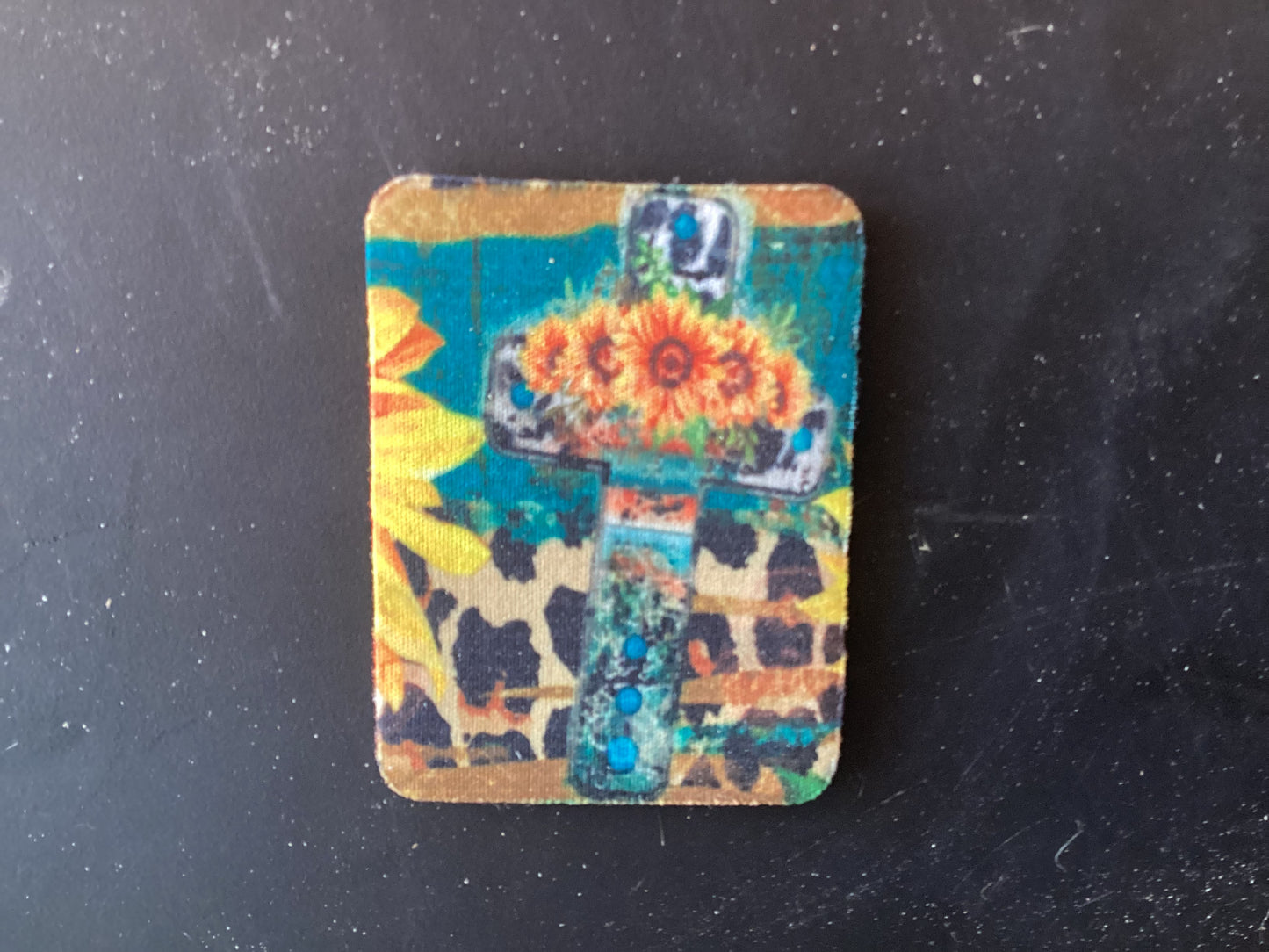 Cross sunflower magnet